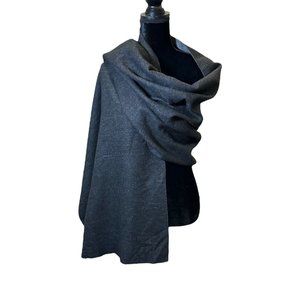 Unbranded Blanket Scarf Womens Long Rectangle Black Grey Reversible Soft Fringe